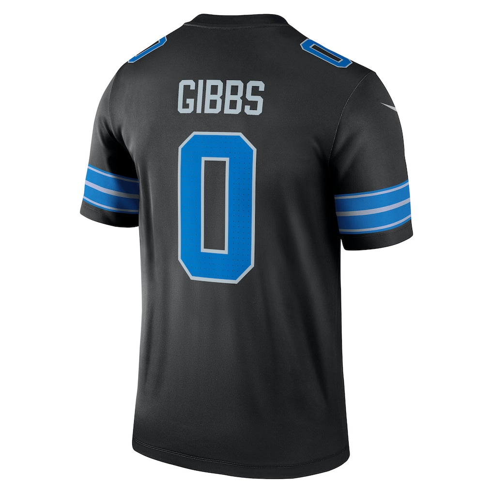 D.Lions #0 Jahmyr Gibbs Black Legend Player Performance Top Jersey football jersey product view 1