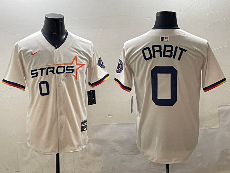 Men's Houston Astros Orbit #0 Cream 2025 City Connect Limited Player Jersey1 baseball jersey product view 1