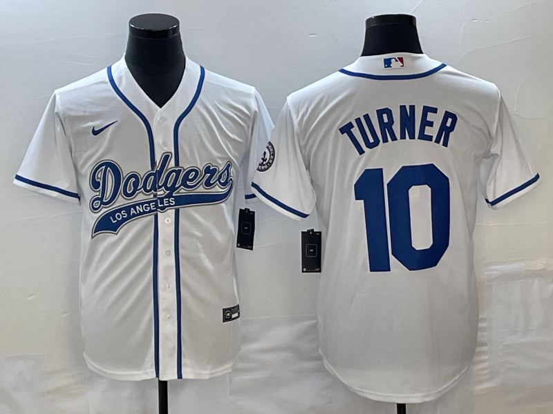 Men's Los Angeles Dodgers Justin Turner White Player Jersey Joint Edition baseball jersey product view 1