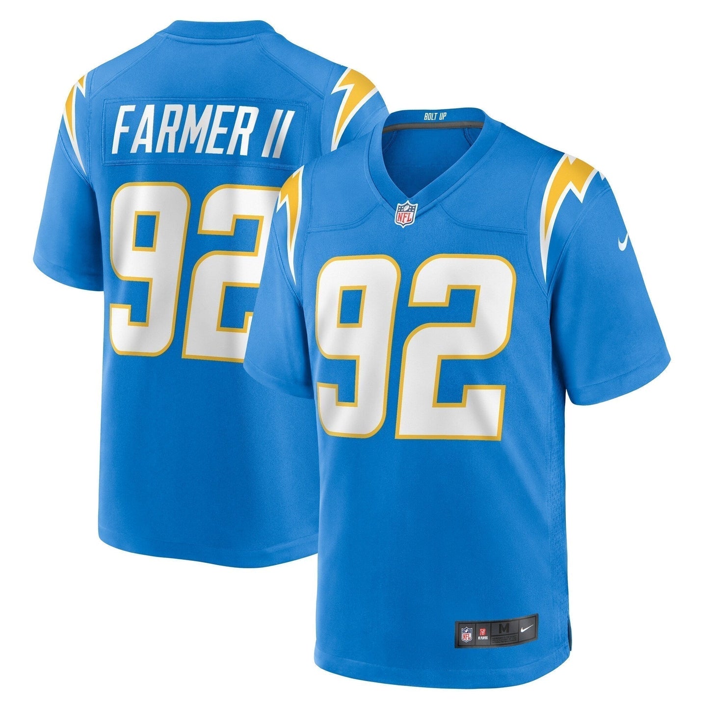 Andrew Farmer Los Angeles Chargers Team Game Jersey - Powder Blue football jersey product view 1