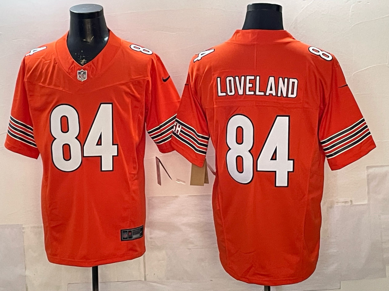 Men's Chicago Bears Colston Loveland #84 Orange Alternate Player Game Jersey football jersey product view 1