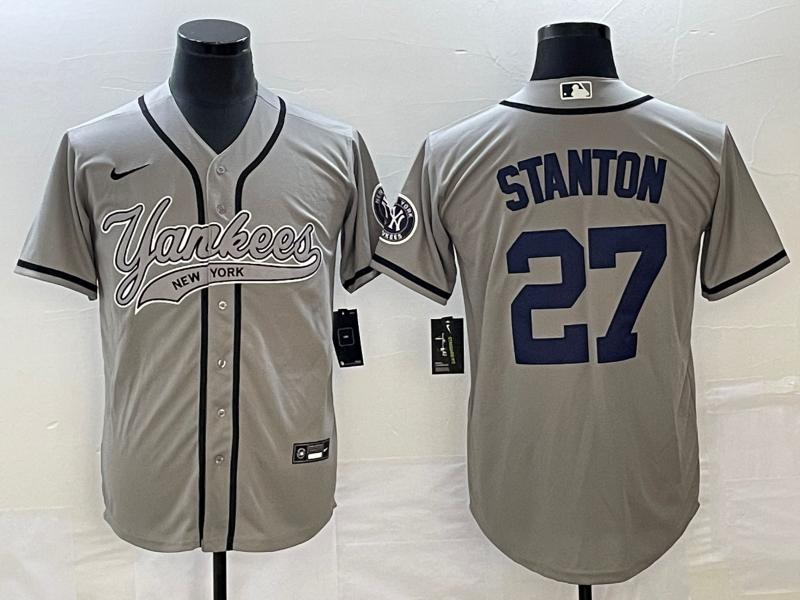 Men's New York Yankees Giancarlo Stanton #27 Gray Player Jersey1 Joint Edition baseball jersey product view 1