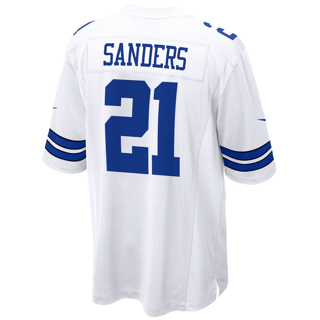 D.Cowboys #21 Deion Sanders White Team Retired Player Game Jersey football jersey product view 1