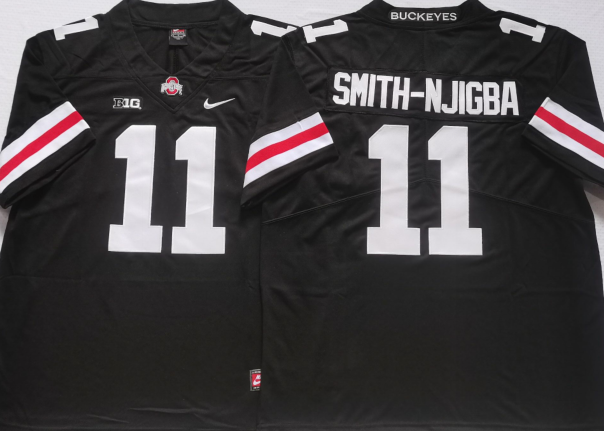 Men's Ohio State Buckeyes Jaxon Smith-Njigba Black Player Jersey sports jersey product view 1