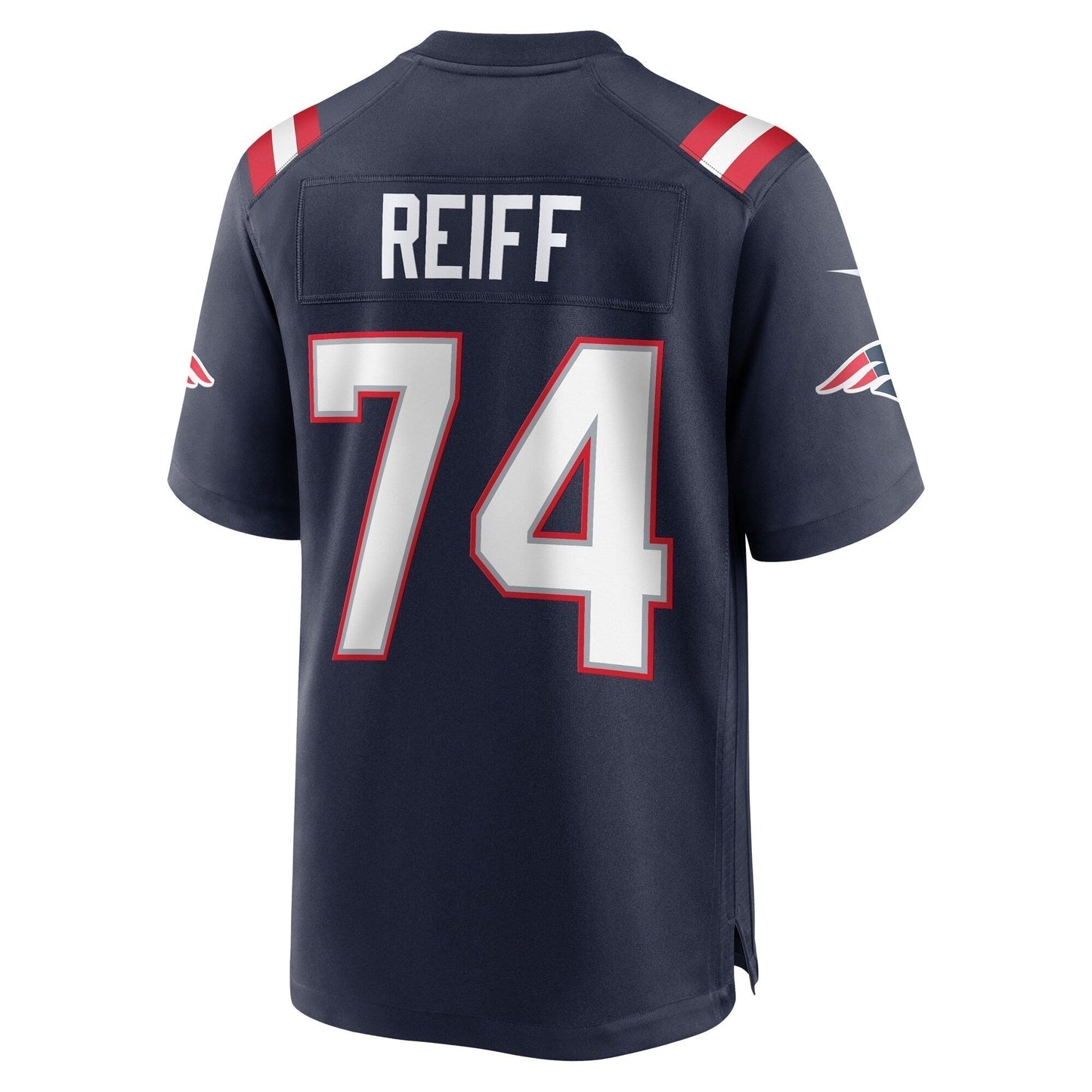 Riley Reiff New England Patriots Game Jersey - Navy football jersey product view 3