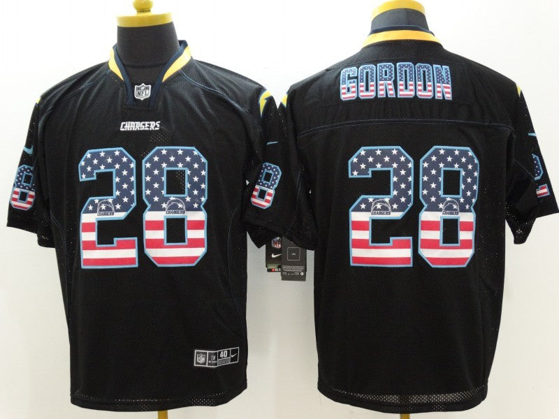 Men's Los Angeles Chargers Melvin Gordon III #28 Black Game Jersey1 football jersey product view 1