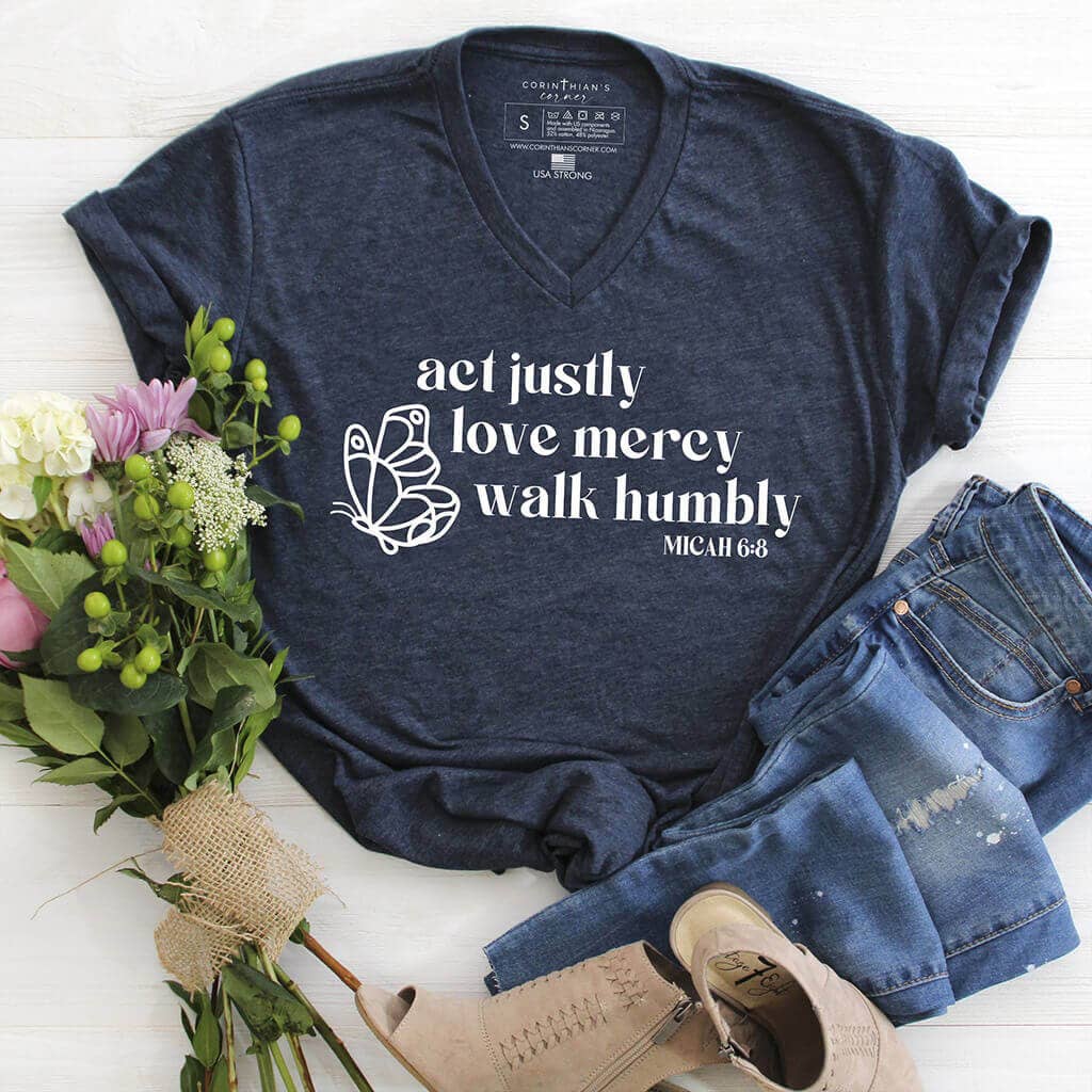 Walk Humbly V-Neck Unisex T-shirt, Sweatshirt, Hoodie, Long Sleeve Tee - T-Shirt, Sweatshirt, Hoodie