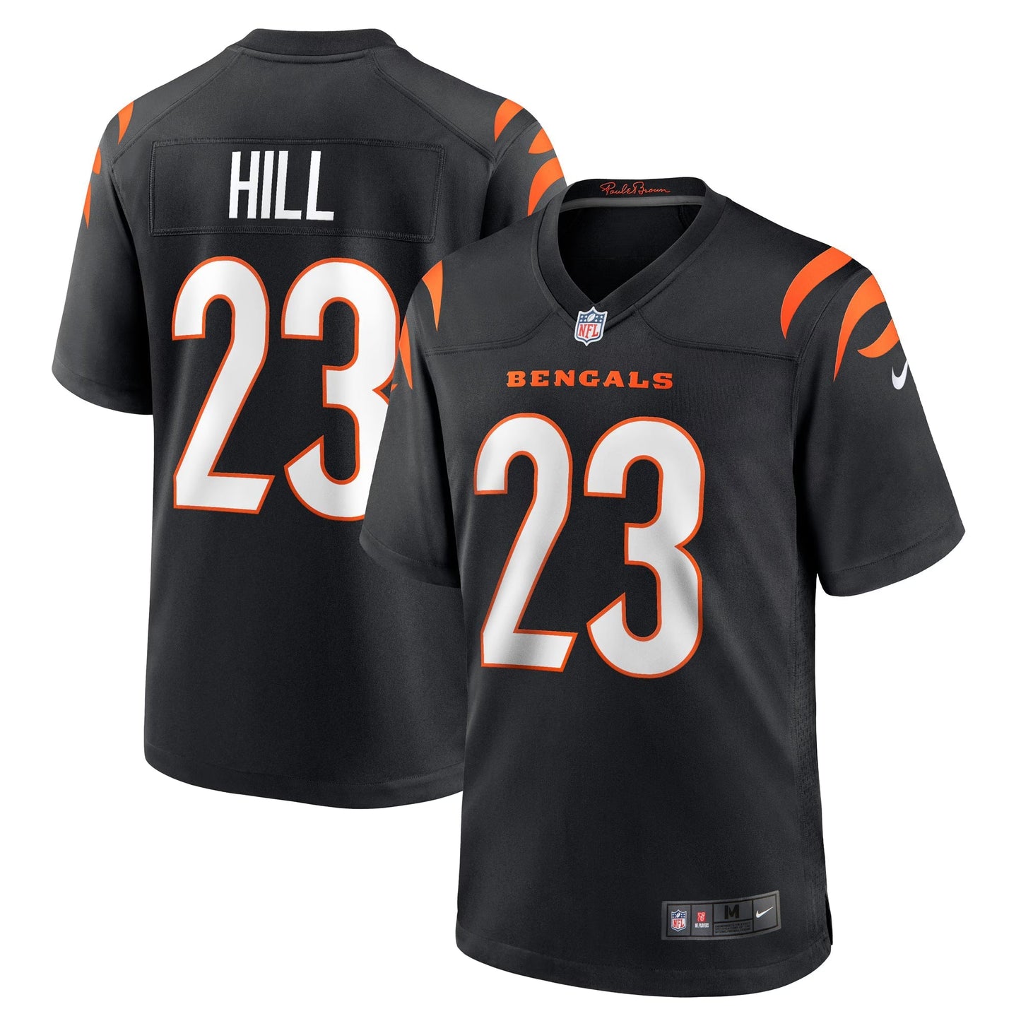 Cincinnati Bengals Daxton Hill Black Player Game Jersey football jersey product view 1