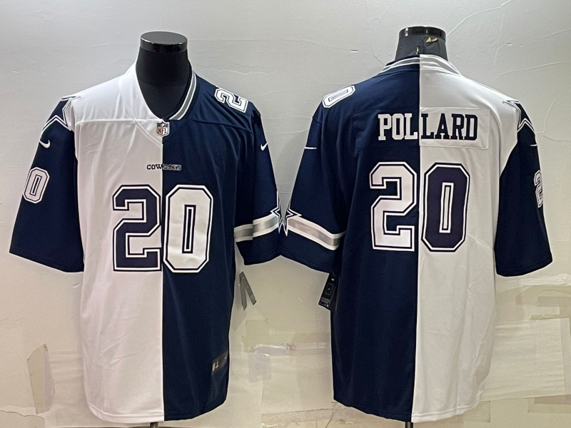 Men's Dallas Cowboys Tony Pollard White/Navy Game Jersey Joint Edition football jersey product view 1
