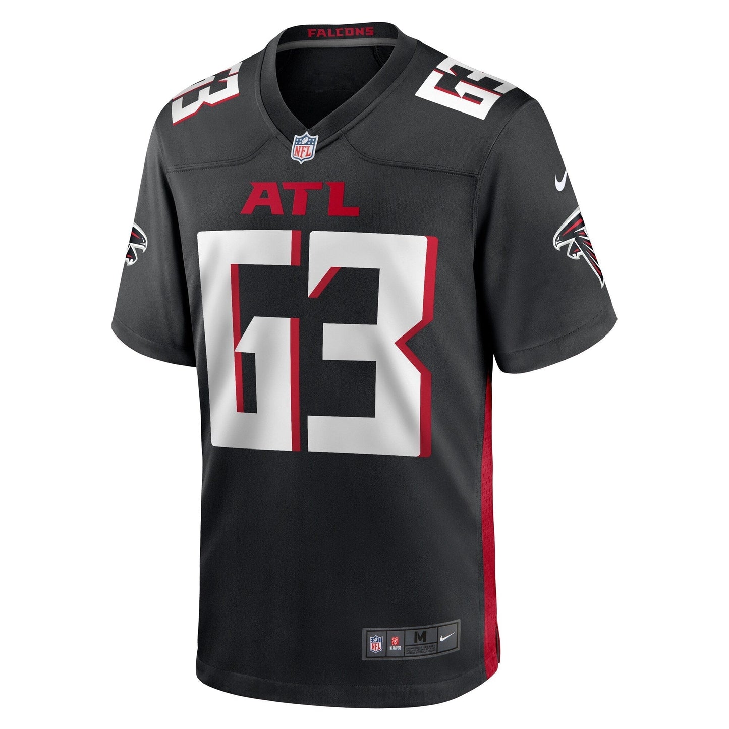 Chris Lindstrom Atlanta Falcons Team Game Jersey - Black football jersey product view 2