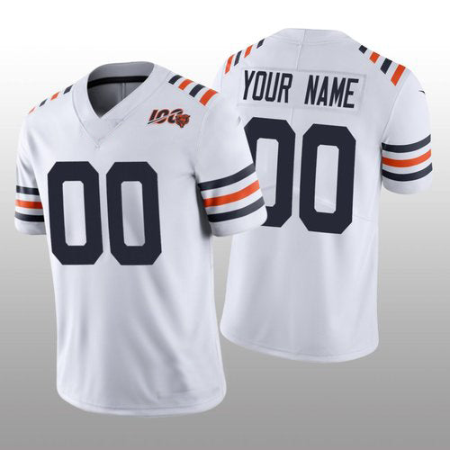 Custom1 Chicago Bears White Alternate Classic Limited 100th Season Jersey1 Stitched Jersey1 Football Jerseys football jersey product view 1