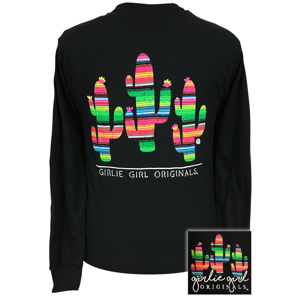 Serape Cactus Black LS-1847 Unisex T-shirt, Sweatshirt, Hoodie, Long Sleeve Tee - T-Shirt, Sweatshirt, Hoodie