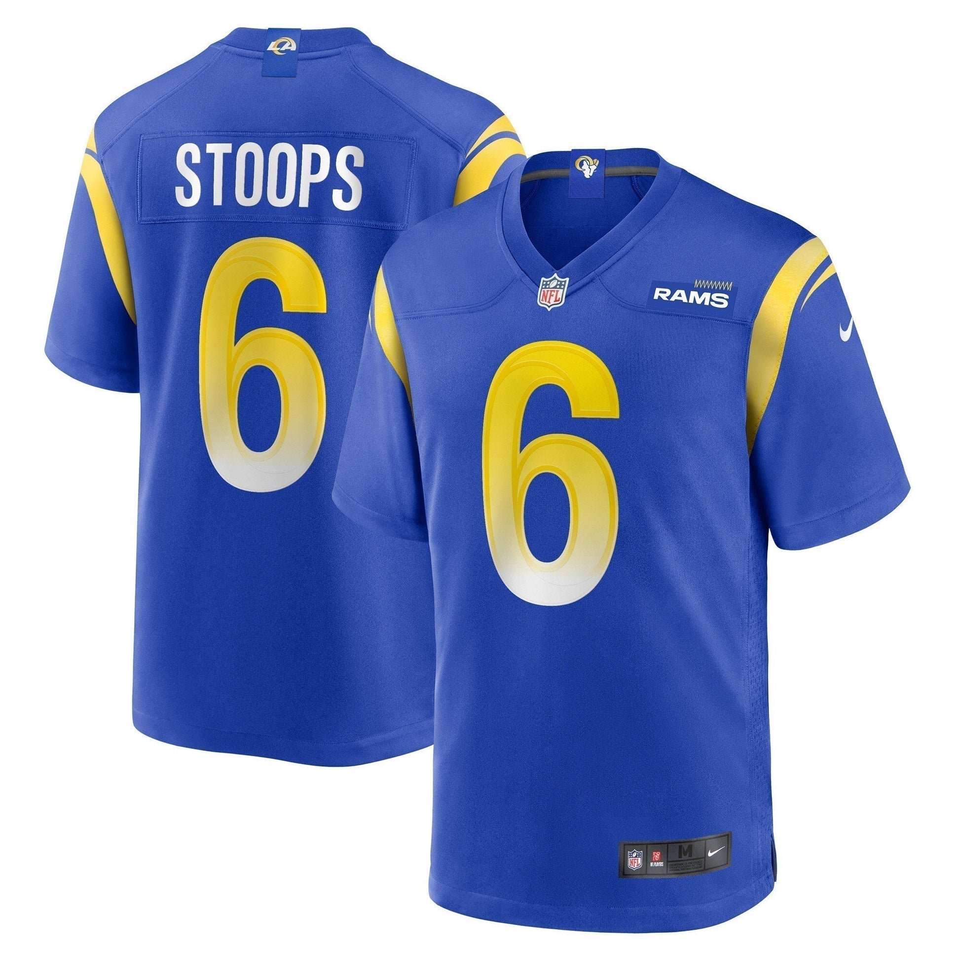 Drake Stoops Los Angeles Rams Game Jersey - Royal football jersey product view 1
