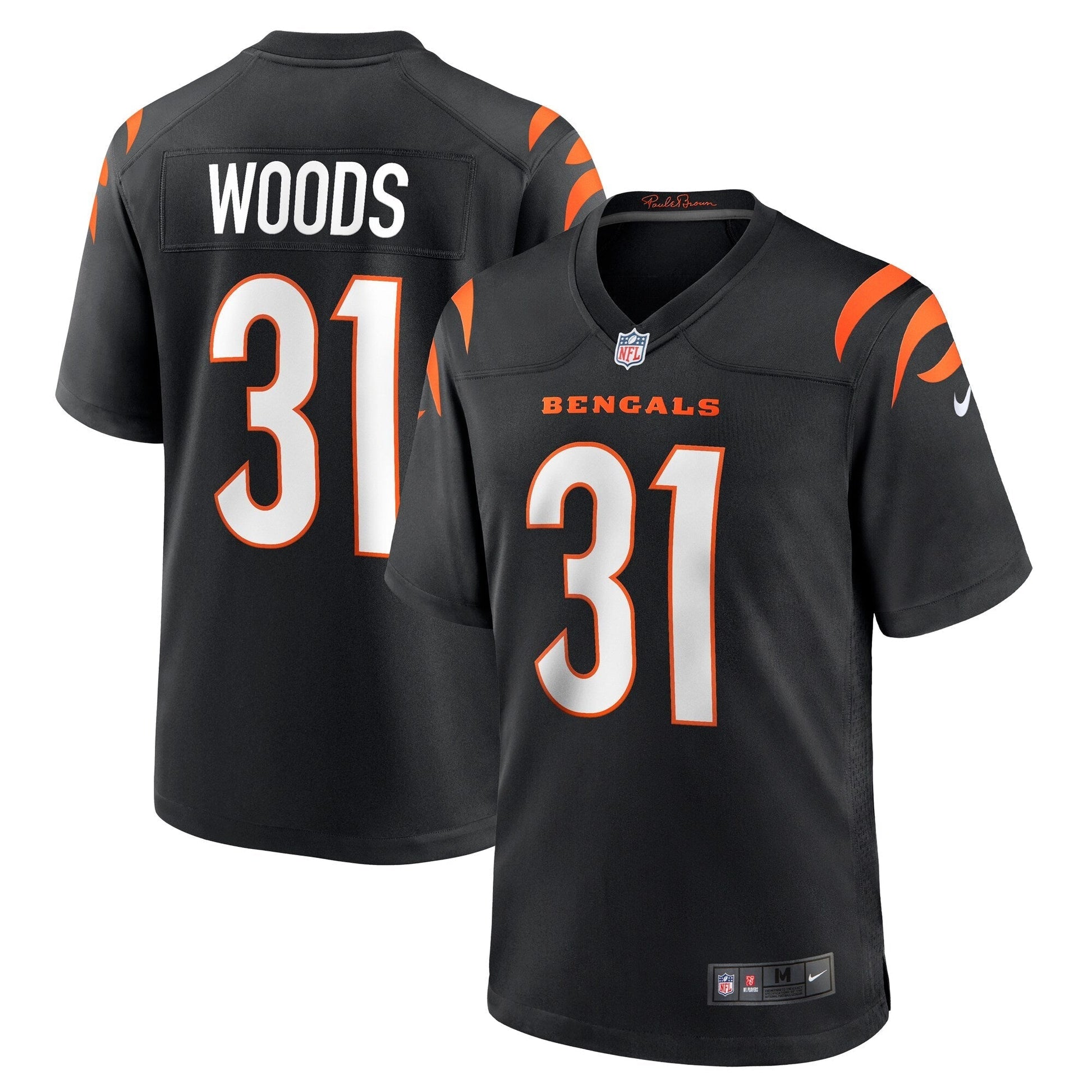 Cincinnati Bengals Ickey Woods Black Retired Player Game Jersey football jersey product view 1