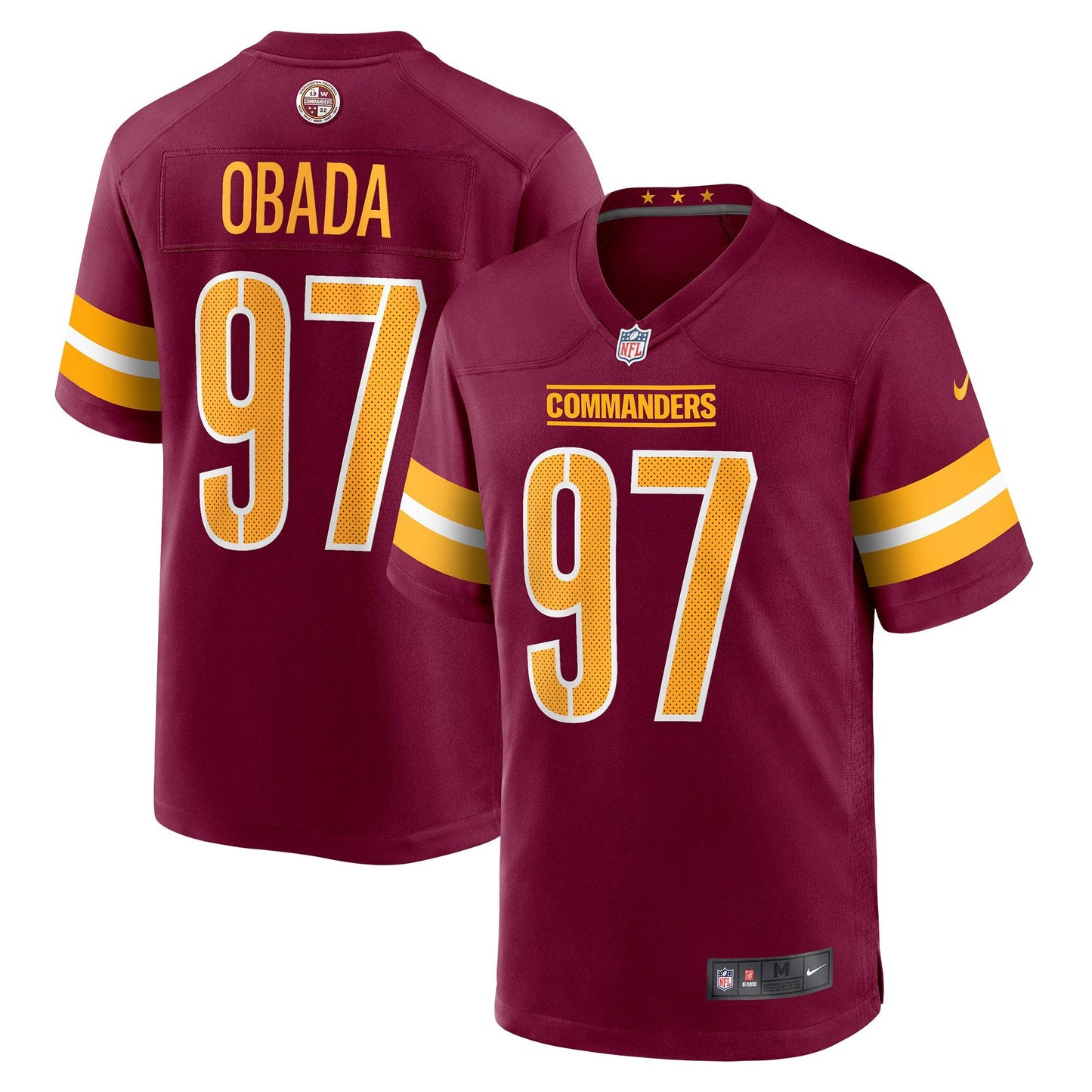 Washington Commanders Efe Obada Burgundy Game Jersey football jersey product view 1