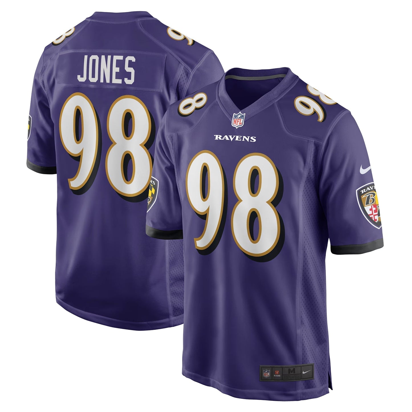 Baltimore Ravens Travis Jones Purple Player Game Jersey football jersey product view 1