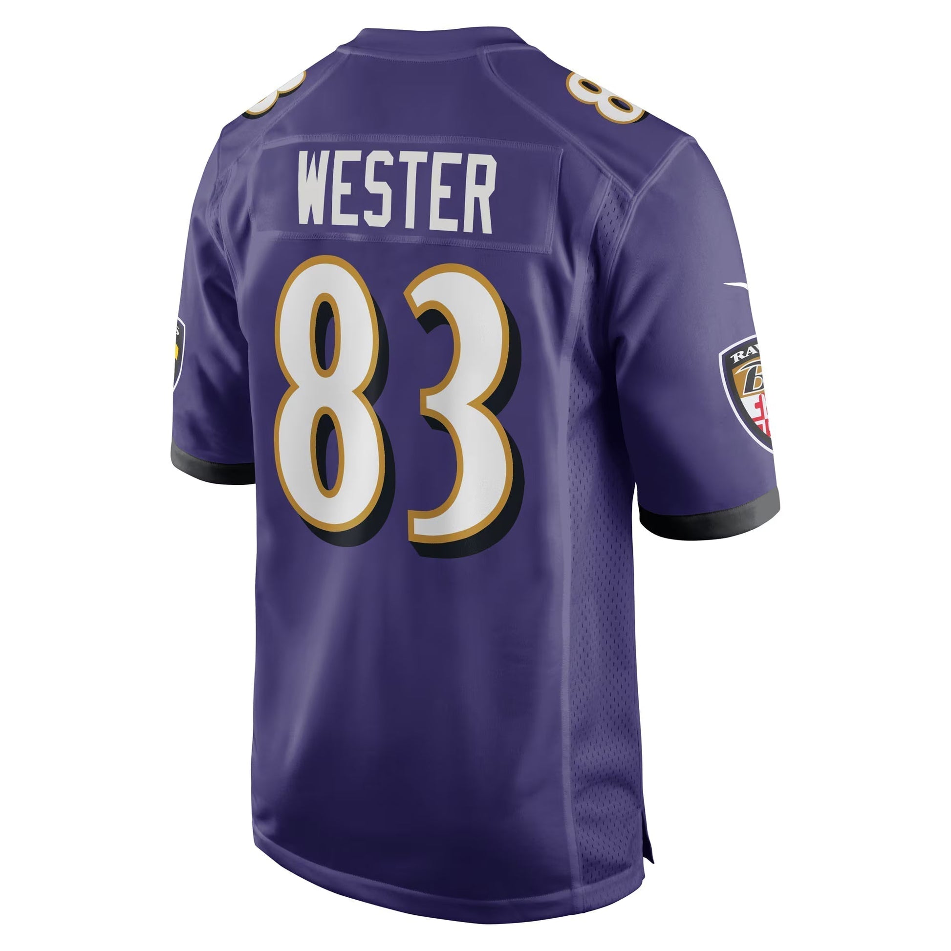 Baltimore Ravens LaJohntay Wester Purple Team Game Jersey football jersey product view 3