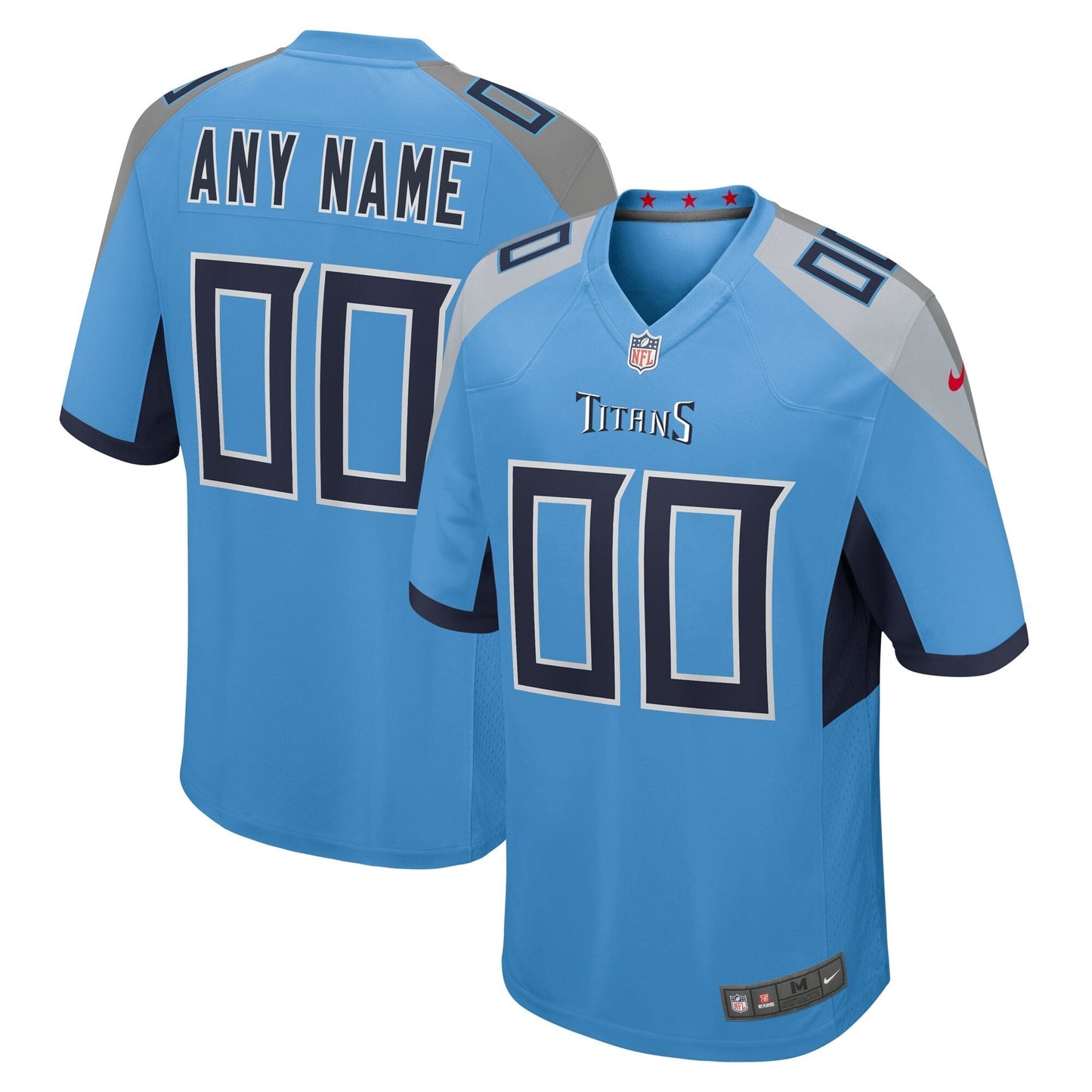 Tennessee Titans Light Blue Alternate Custom Game Jersey football jersey product view 1