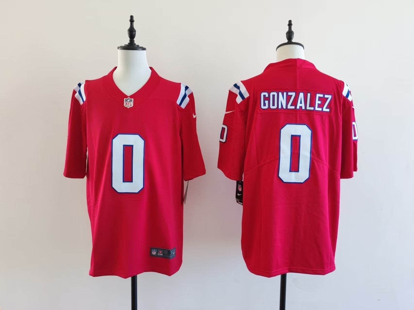 Men's New England Patriots Christian Gonzalez Jersey-Red football jersey product view 1