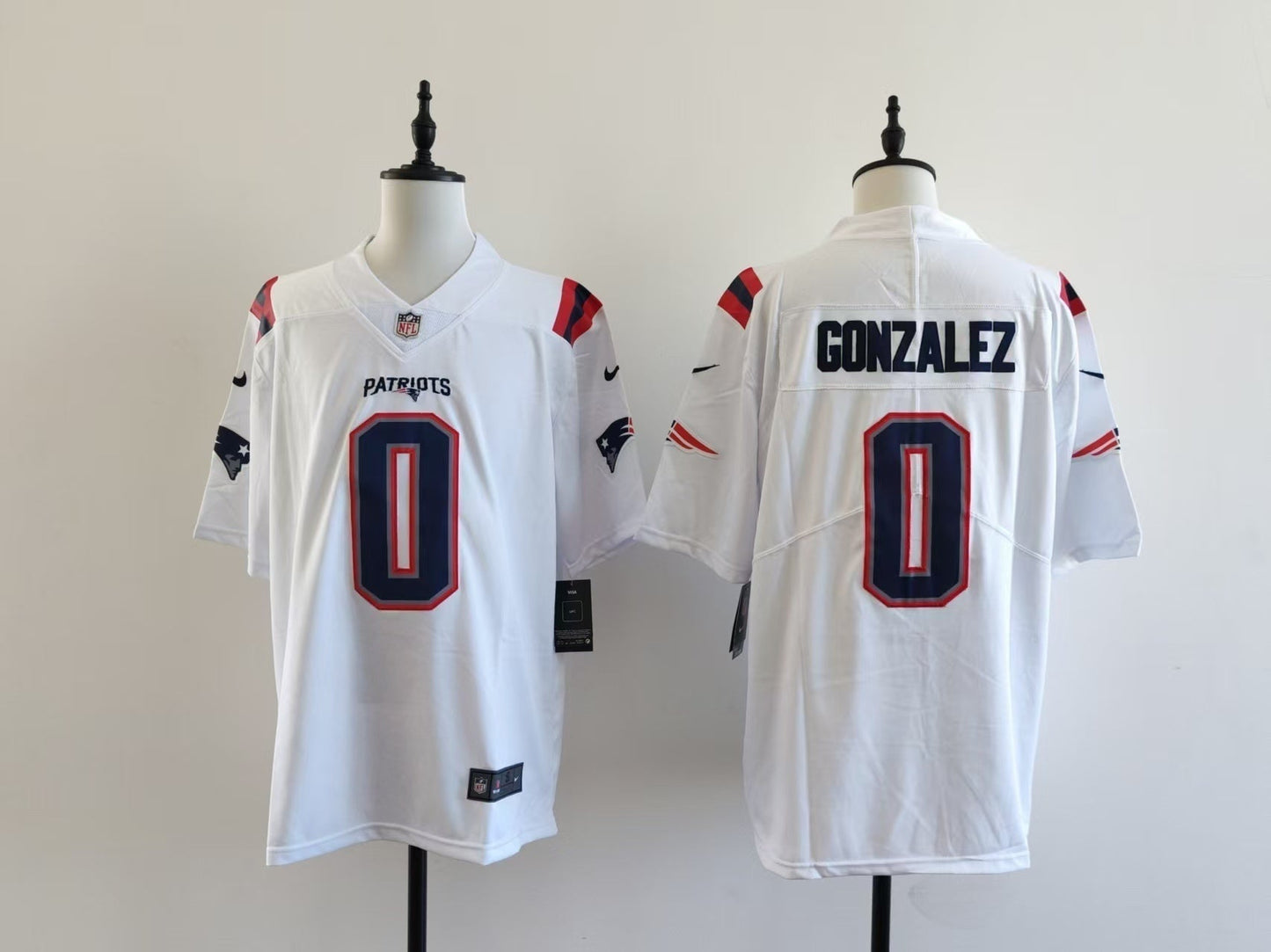 Men's New England Patriots Christian Gonzalez Jersey-White football jersey product view 1