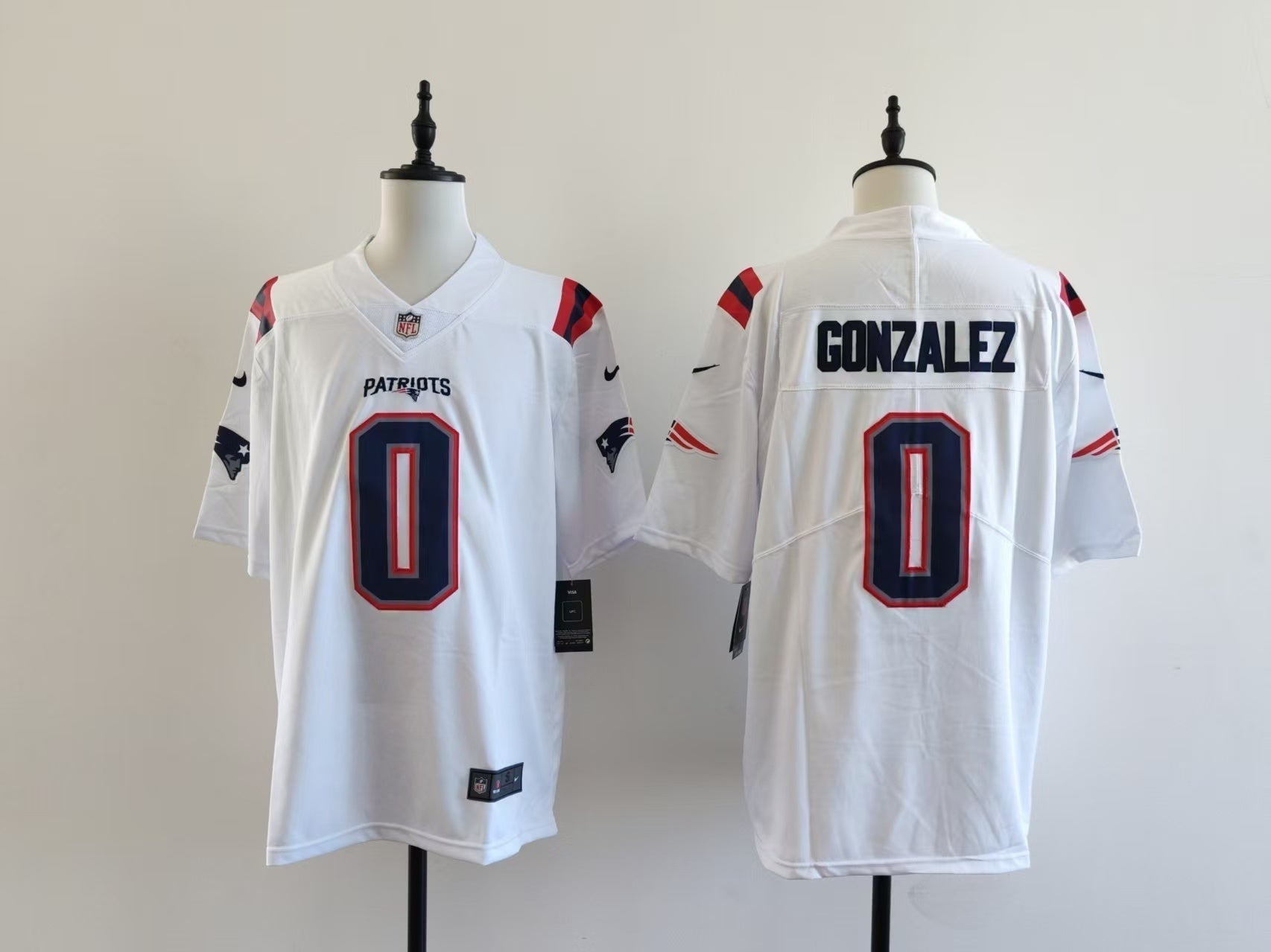 Men's New England Patriots Christian Gonzalez Jersey-White football jersey product view 1