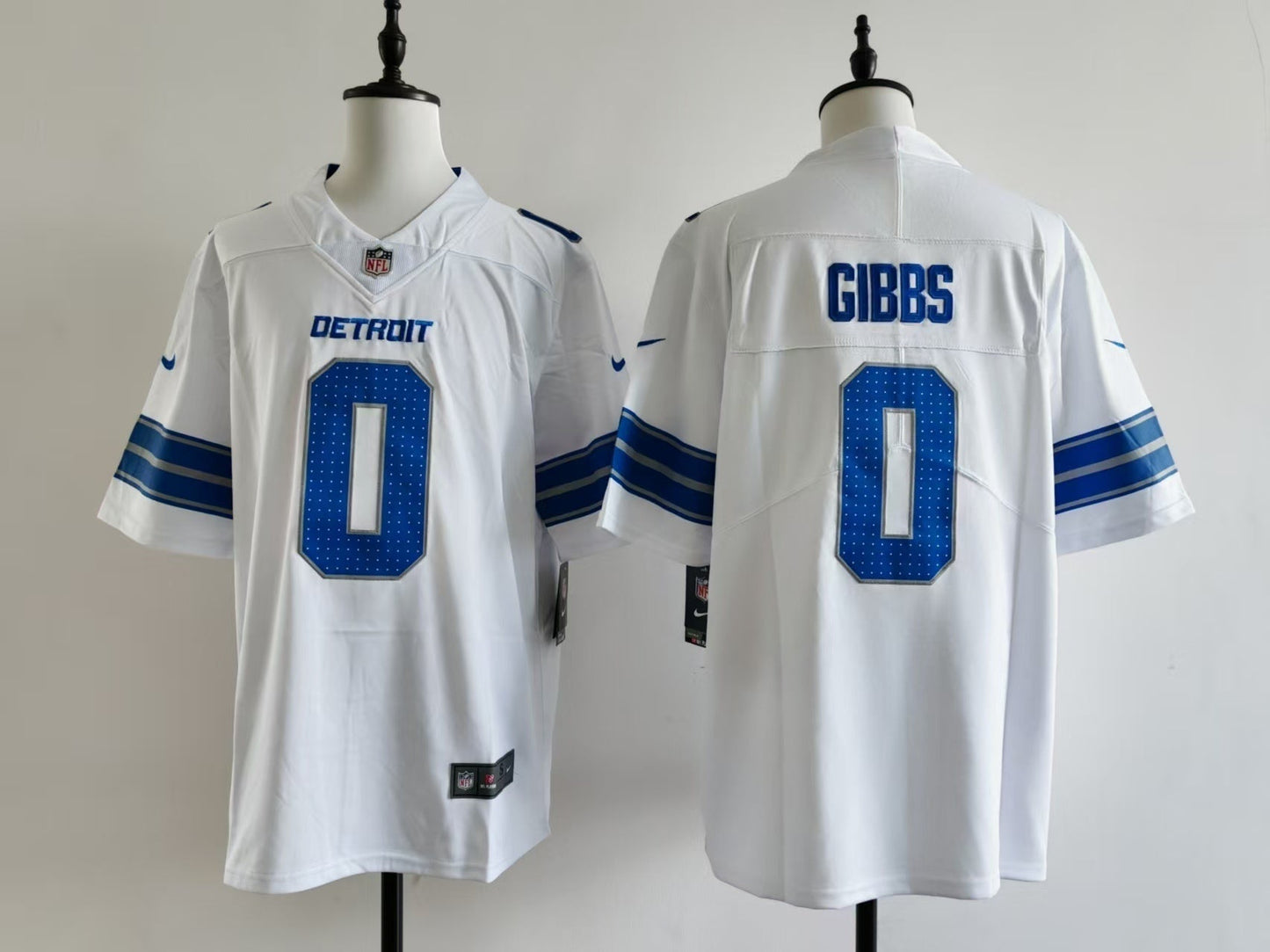 Men's Detroit Lions Jahmyr Gibbs Jersey - White#0 football jersey product view 1