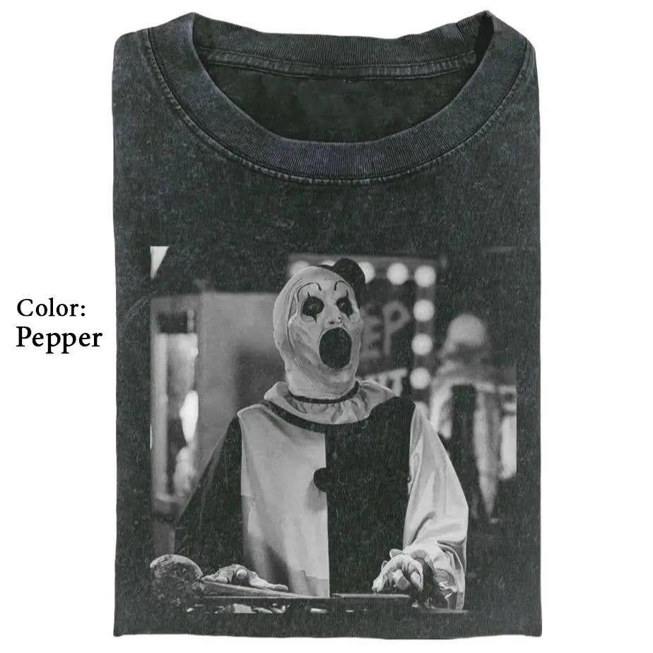 Terrifier Art the Clown Graphic T-Shirt, Scary Horror Tee Unisex T-shirt, Sweatshirt, Hoodie, Long Sleeve Tee - T-Shirt, Sweatshirt, Hoodie