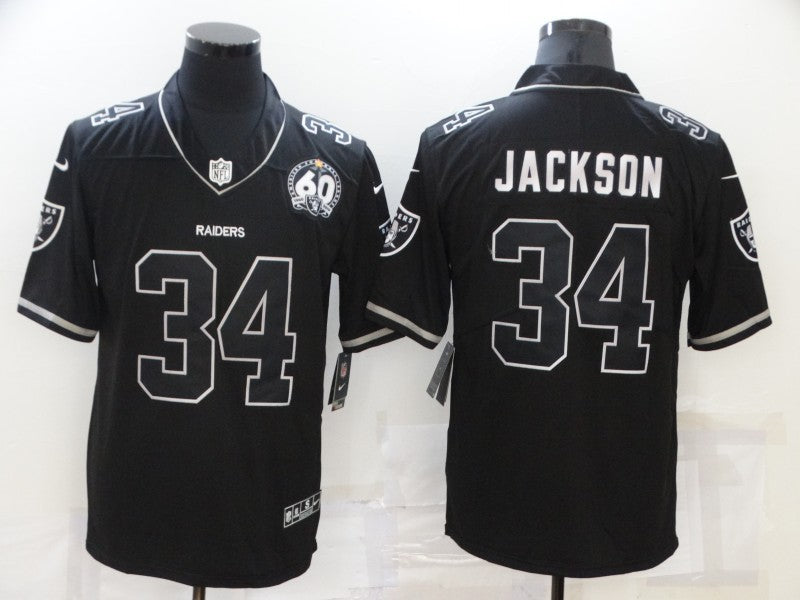Men's Las Vegas Raiders #34 Bo Jackson Black Game Jersey1 football jersey product view 1