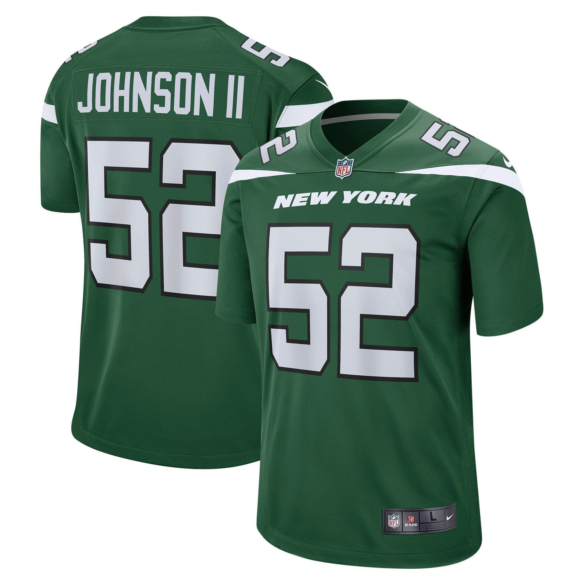Jermaine Johnson II New York Jets Game Jersey - Green football jersey product view 1