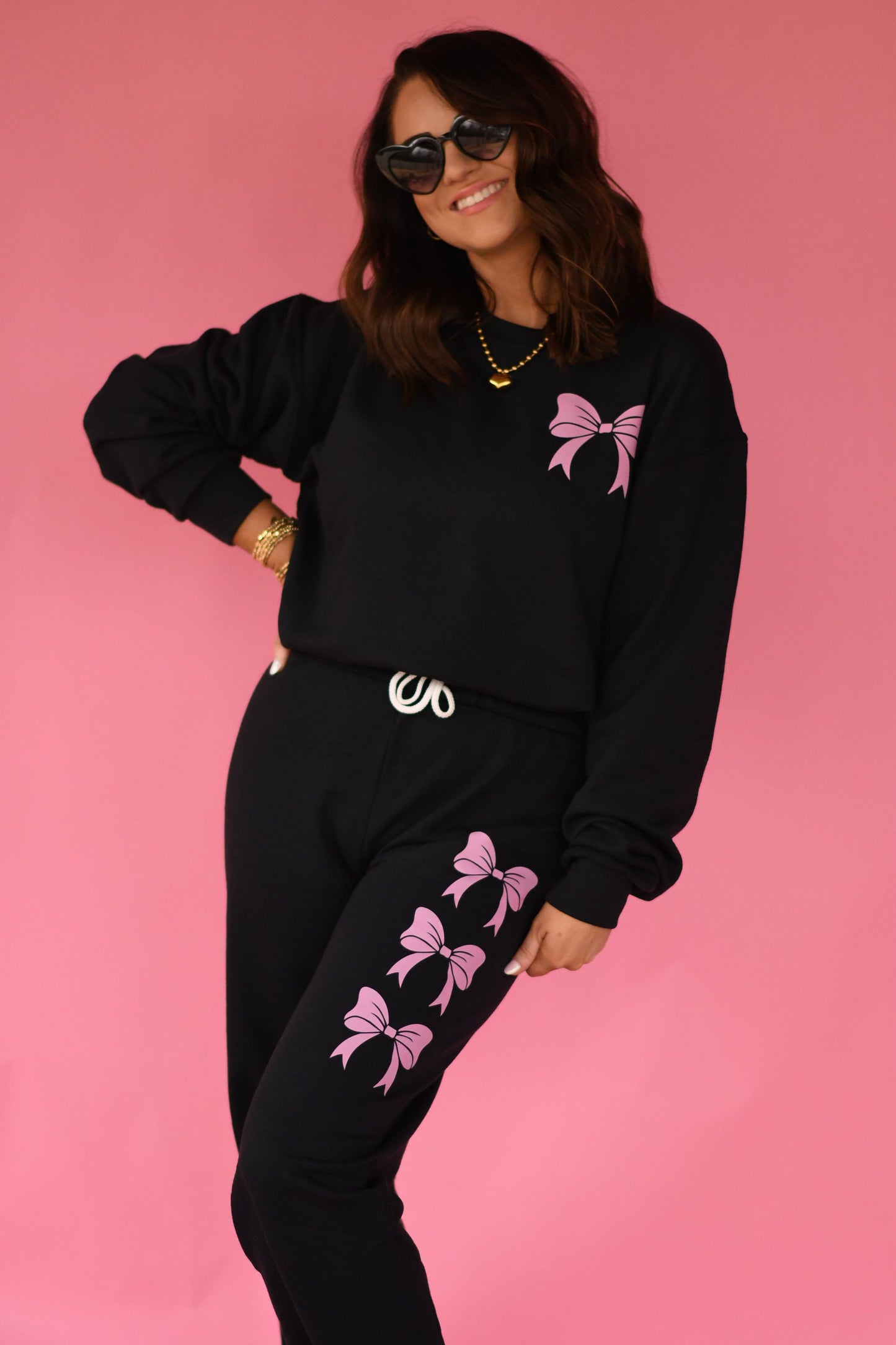 Black Bow Jogger Set Unisex T-shirt, Sweatshirt, Hoodie, Long Sleeve Tee - T-Shirt, Sweatshirt, Hoodie