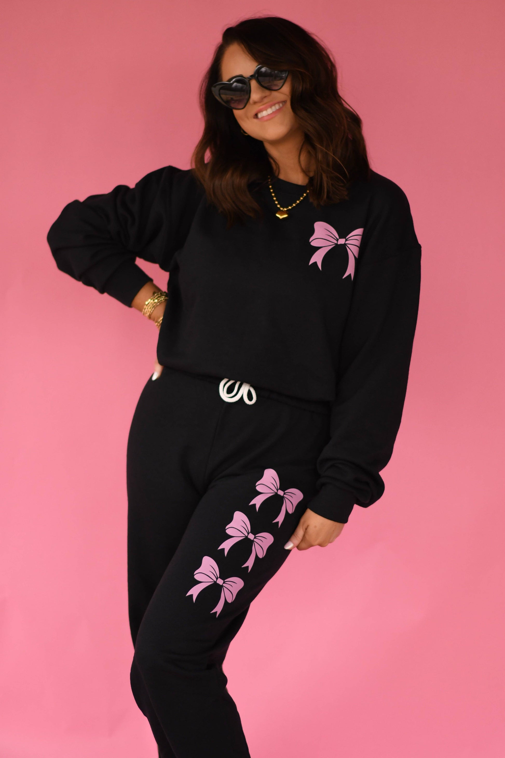 Black Bow Jogger Set Unisex T-shirt, Sweatshirt, Hoodie, Long Sleeve Tee - T-Shirt, Sweatshirt, Hoodie