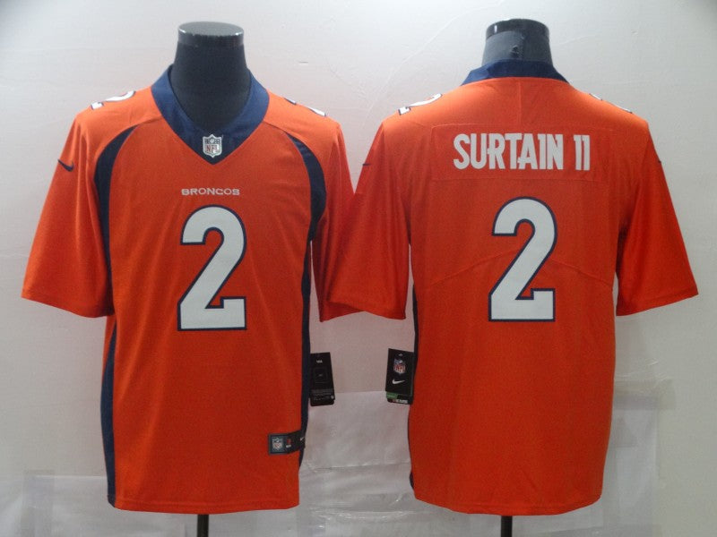 Men's Denver Broncos Patrick Surtain II Orange Game Jersey football jersey product view 1