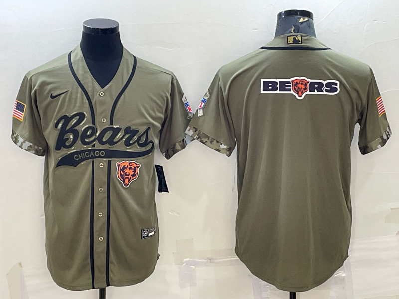 Men's Chicago Bears Olive 2022 Salute To Service Limited Jersey1 football jersey product view 1