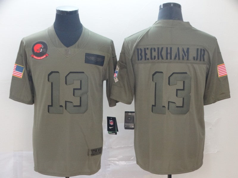 Men's Cleveland Browns Odell Beckham Jr. Olive Game Jersey1 football jersey product view 1