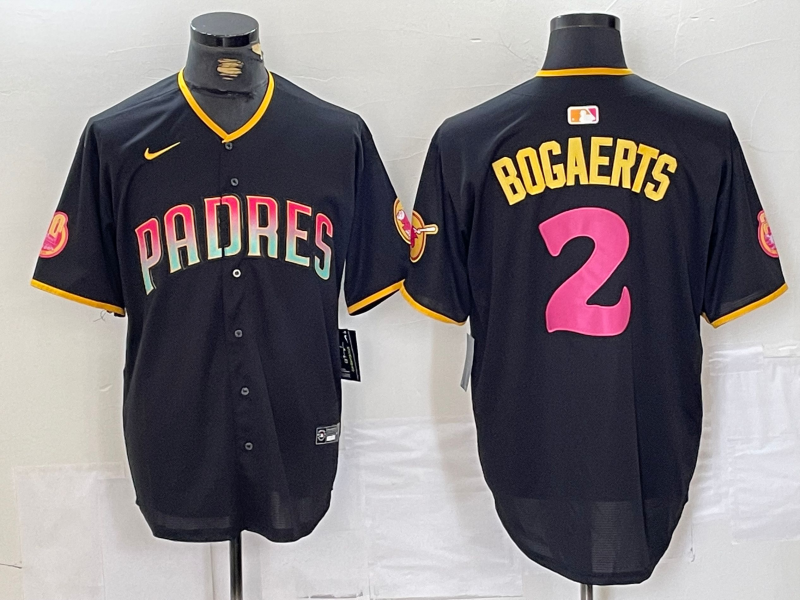Men's San Diego Padres Xander Bogaerts Black Replica Player Jersey baseball jersey product view 1