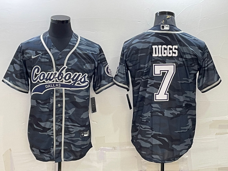 Men's Dallas Cowboys Trevon Diggs Grey Camouflage Player Jersey Joint Edition football jersey product view 1