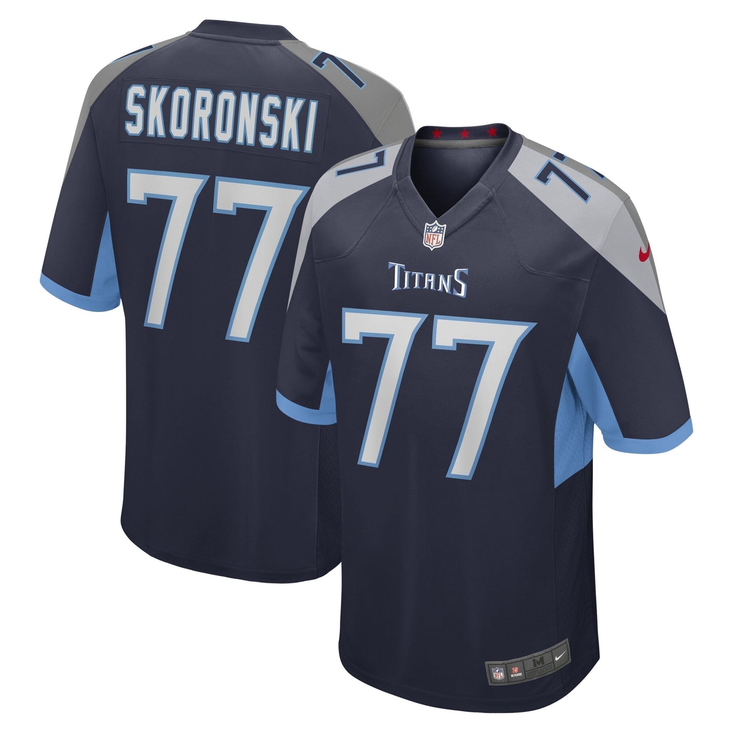 Peter Skoronski Tennessee Titans Game Jersey - Navy football jersey product view 1