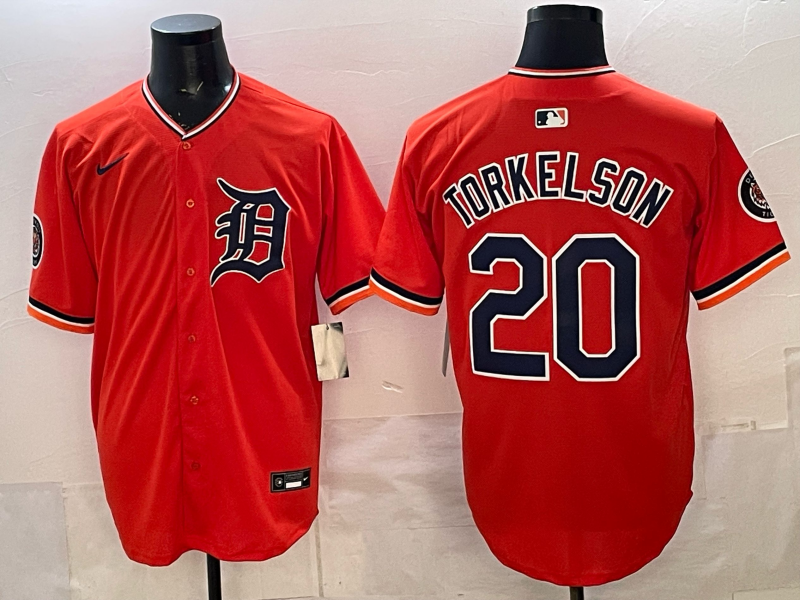 Men's Detroit Tigers Spencer Torkelson #20 Orange Alternate Stadium Jersey baseball jersey product view 1