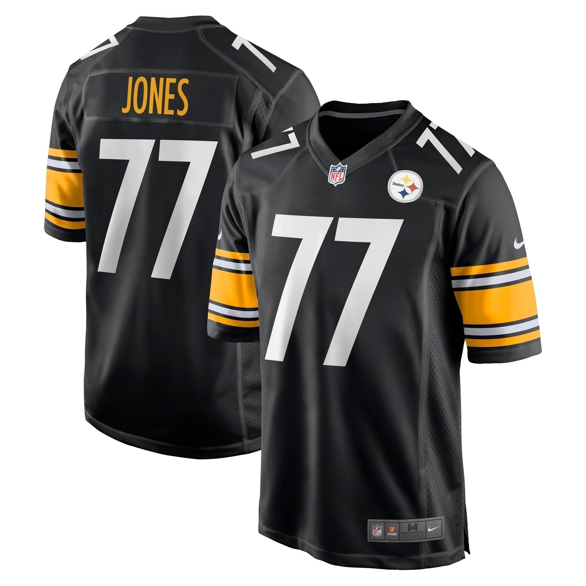 Broderick Jones Pittsburgh Steelers Game Jersey - Black football jersey product view 1