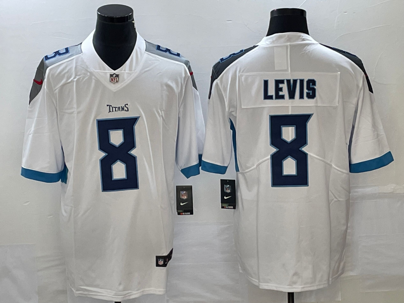Men's Tennessee Titans Will Levis White Game Jersey football jersey product view 1