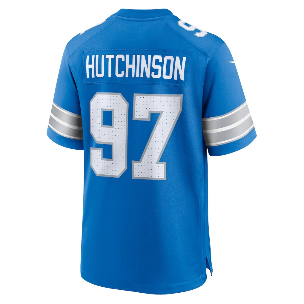 D.Lions #97 Aidan Hutchinson Blue Game Jersey football jersey product view 1