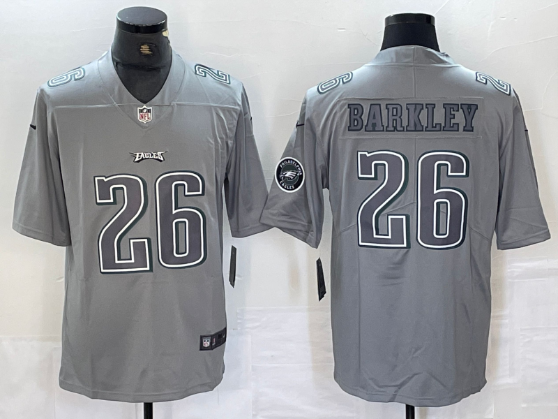 Men's Philadelphia Eagles Saquon Barkley Gray Atmosphere Fashion Game Jersey football jersey product view 1