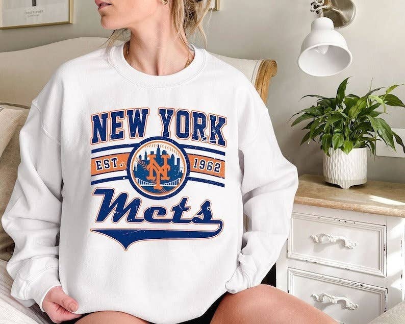 Ny Baseball Crewneck Vintage Fan Apparel Unisex T-shirt, Sweatshirt, Hoodie, Long Sleeve Tee - T-Shirt, Sweatshirt, Hoodie
