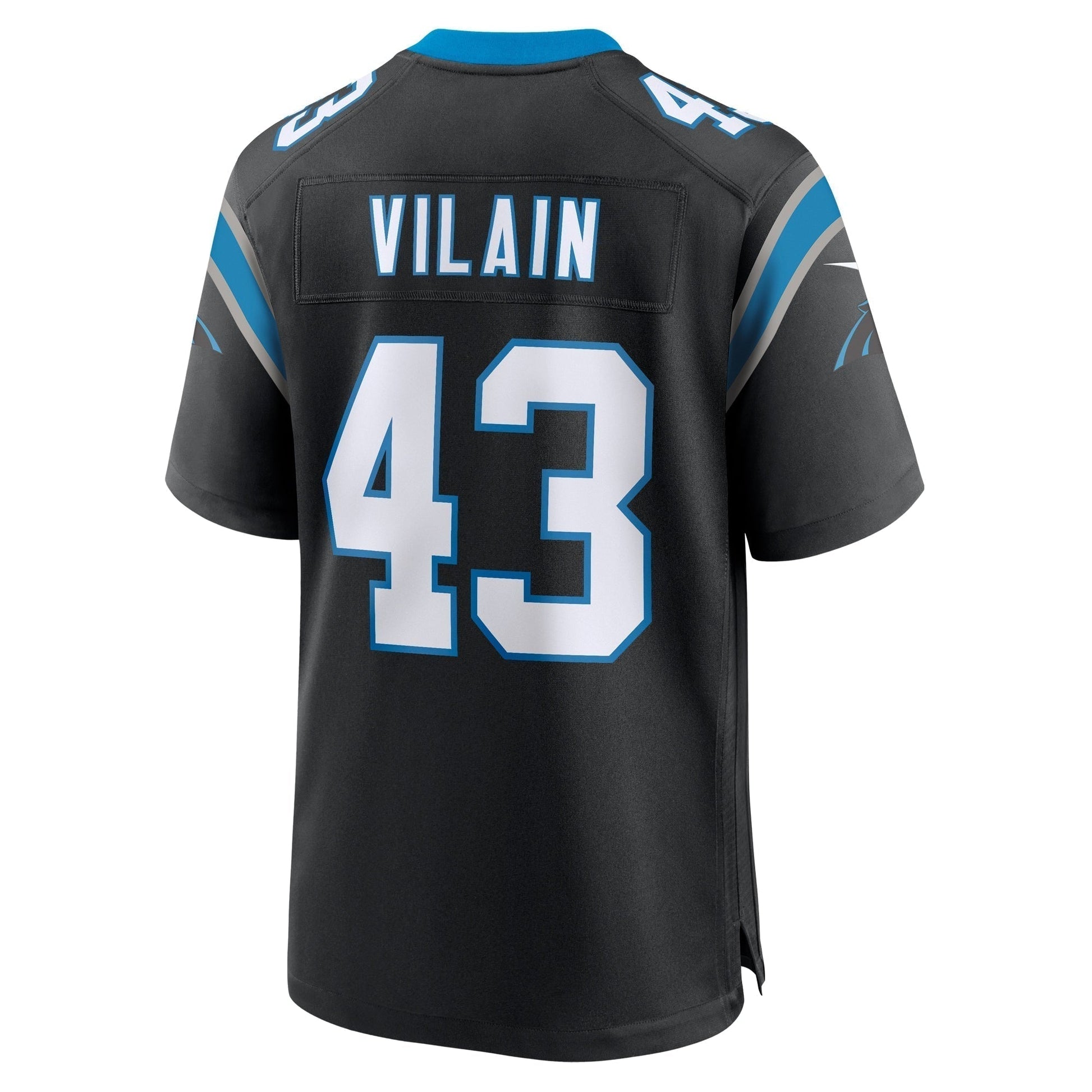 Luiji Vilain Carolina Panthers Game Jersey - Black football jersey product view 3