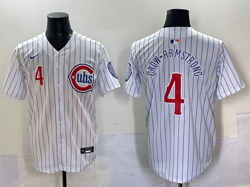 Men's Chicago Cubs Pete Crow-Armstrong White Game Player Jersey baseball jersey product view 1