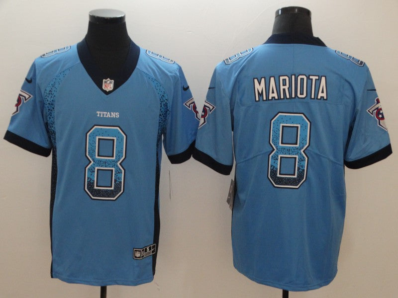 Men's Tennessee Titans Marcus Mariota #8 Blue Game Player Jersey1 football jersey product view 1