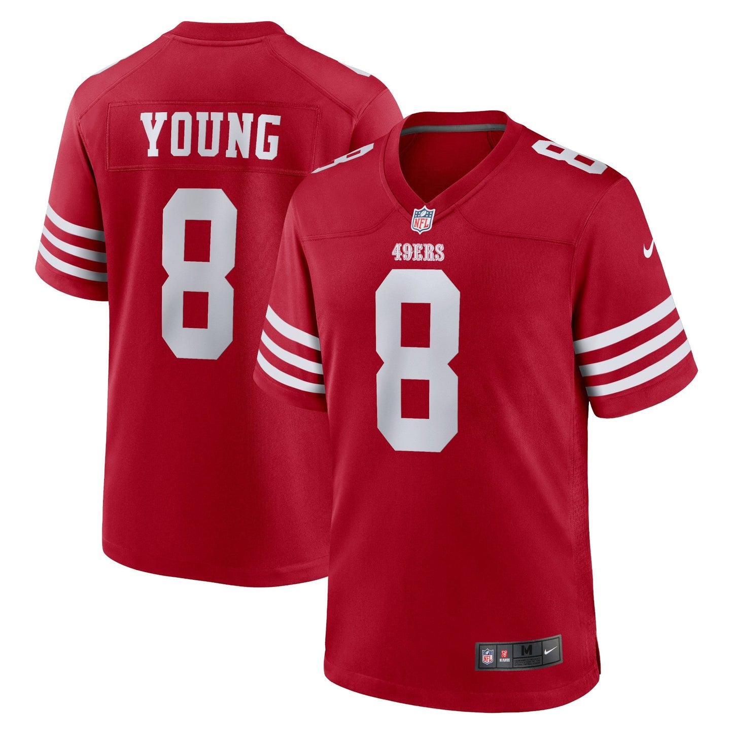 Steve Young San Francisco 49ers Retired Game Jersey - Scarlet football jersey product view 1