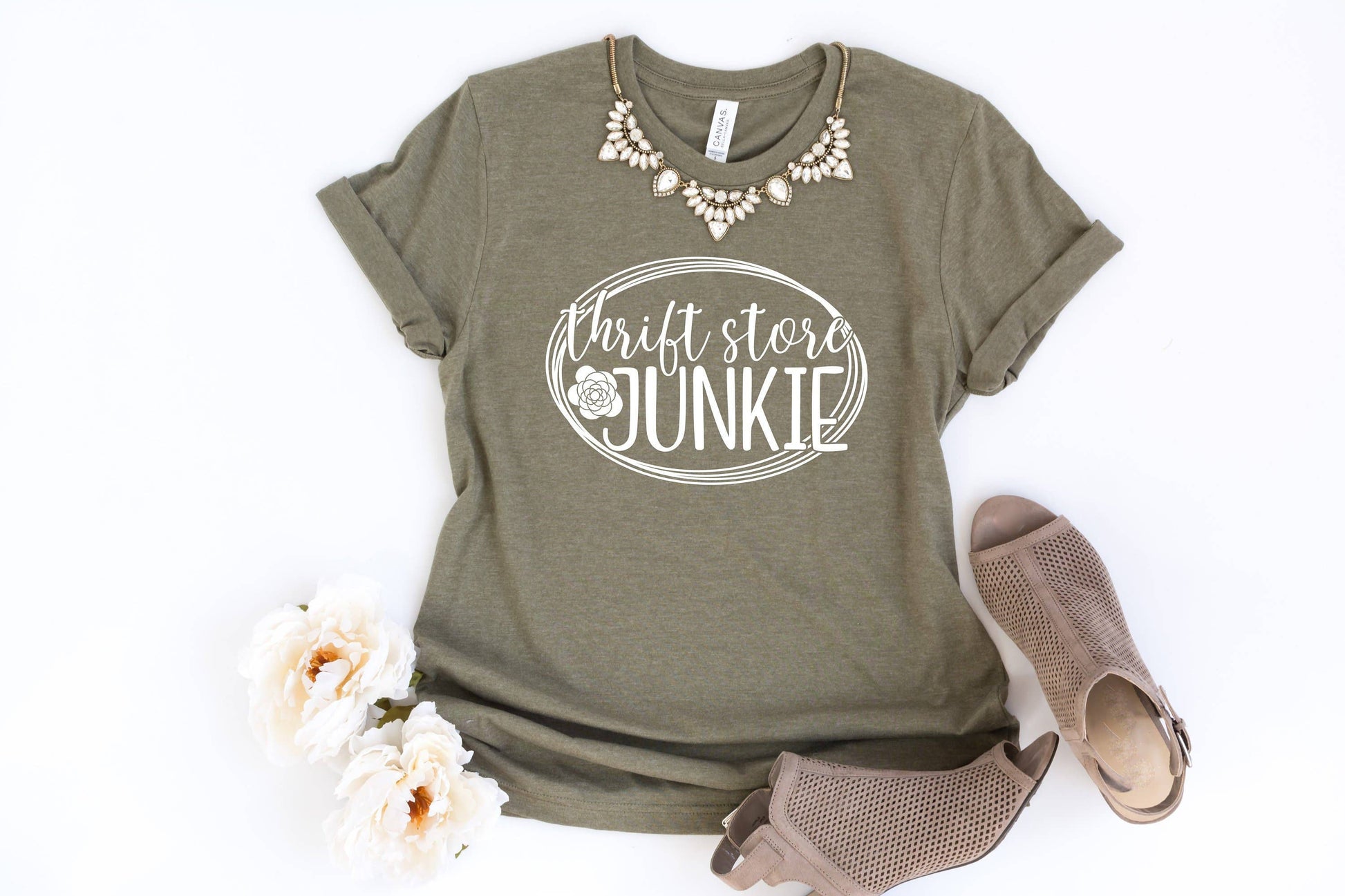 Thrift Store Junkie Tee Shirt | Mom Tee Unisex T-shirt, Sweatshirt, Hoodie, Long Sleeve Tee - T-Shirt, Sweatshirt, Hoodie