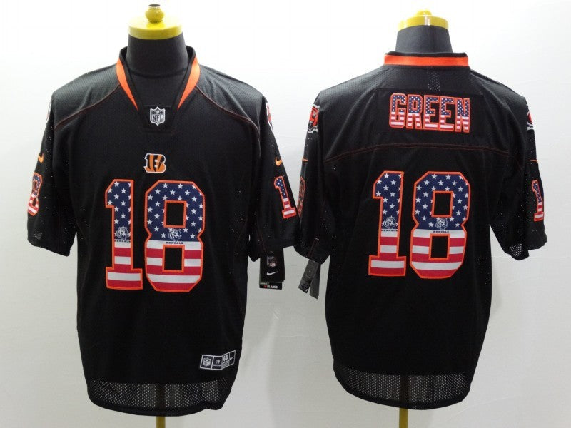 Men's Cincinnati Bengals A.J. Green #18 Black Game Player Jersey1 football jersey product view 1