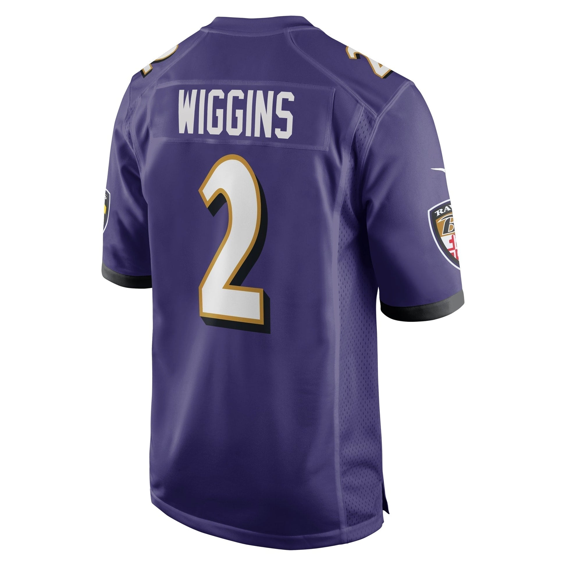 Nate Wiggins Baltimore Ravens 2024 NFL Draft First Round Pick Game Jersey - Purple football jersey product view 3